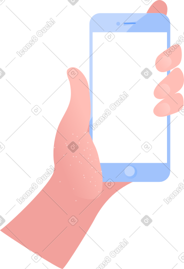 Mobile phone in a hand PNG, SVG