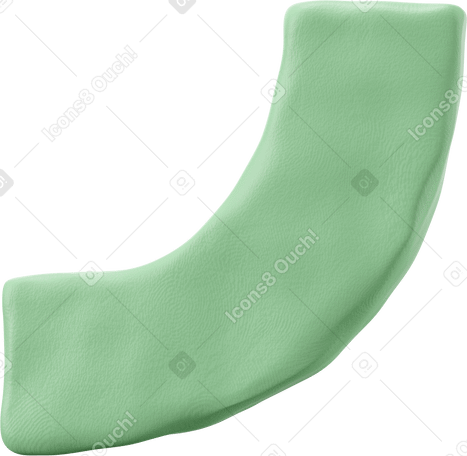 3D Arm in green cloth Illustration in PNG, SVG