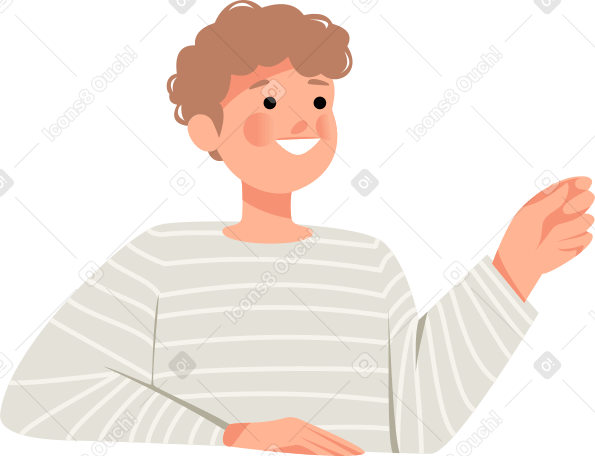 boy in a striped shirt Illustration in PNG, SVG