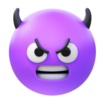 angry face with horns PNG, SVG