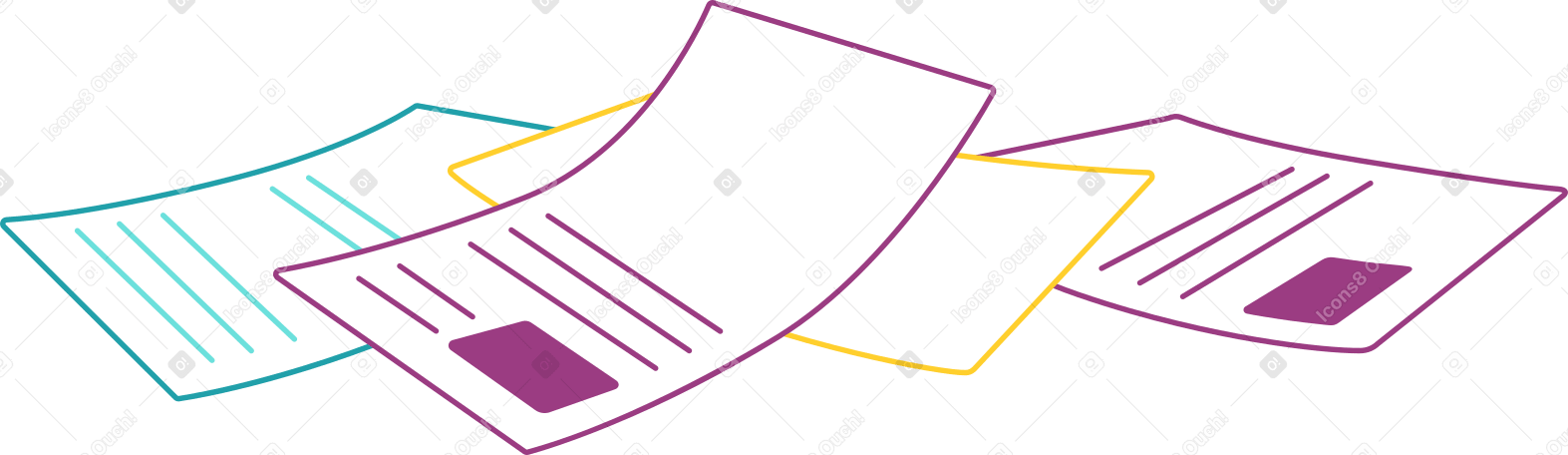 many sheets of paper Illustration in PNG, SVG