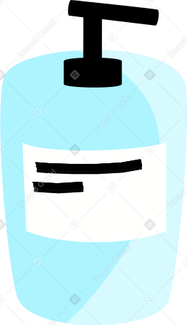 bath soap in a blue bottle Illustration in PNG, SVG