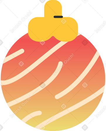christmas ball striped Illustration in PNG, SVG