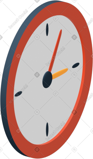 Red clock to the right PNG, SVG