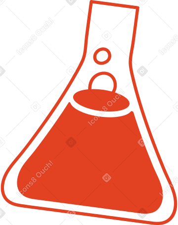 flask with chemical liquid Illustration in PNG, SVG