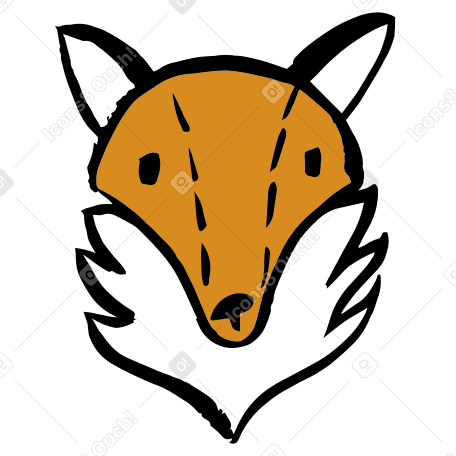 head of fox Illustration in PNG, SVG