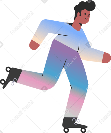 man rollerblading PNG, SVG