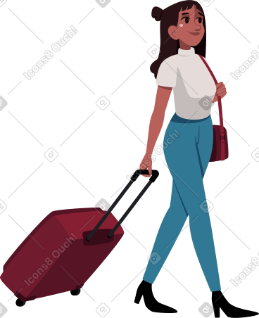 带着手提箱的女人 PNG, SVG