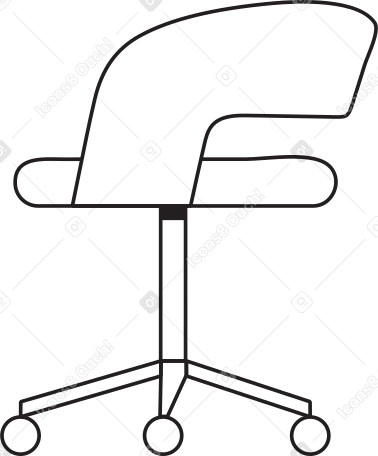 computer chair on wheels Illustration in PNG, SVG