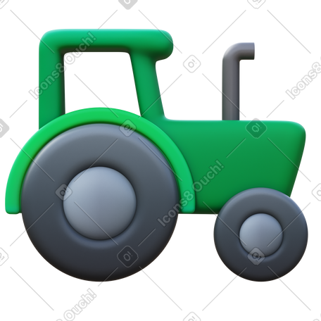 3D tractor PNG, SVG