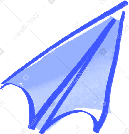 blue paperplane Illustration in PNG, SVG