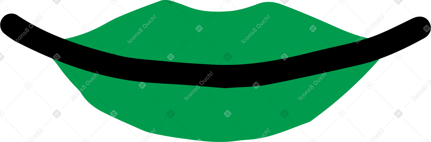 lips green Illustration in PNG, SVG