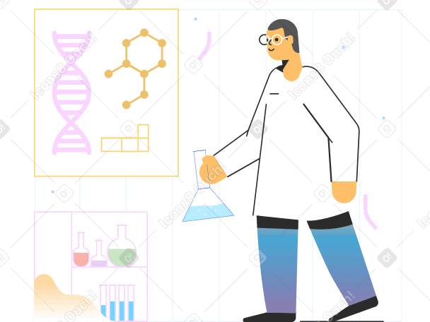 Male chemist doing scientific research PNG, SVG