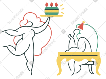 一位女士为她的朋友带来生日蛋糕 PNG, SVG