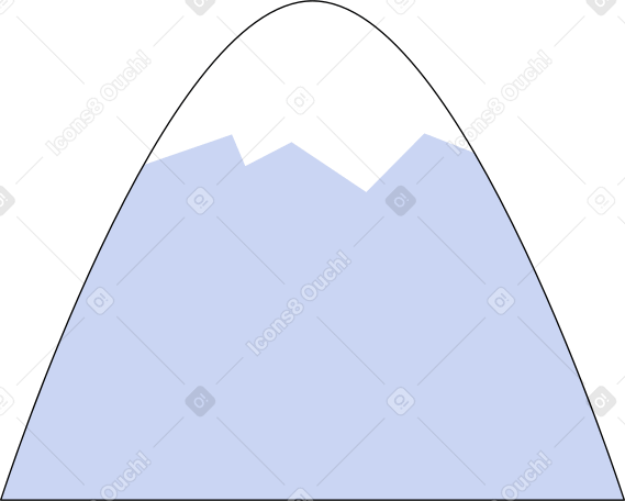 mountain with snow pile Illustration in PNG, SVG