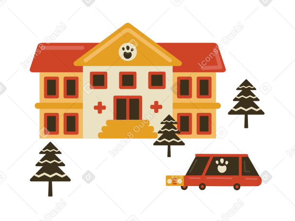 Veterinary clinic Illustration in PNG, SVG