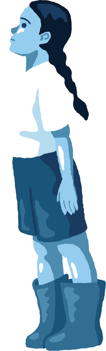 Girl standing side view PNG, SVG