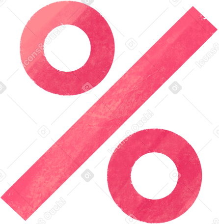 decorative pink percent sign Illustration in PNG, SVG