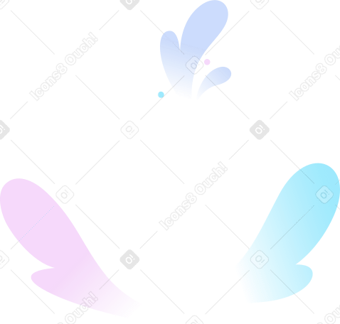 Nuages colorés de trois côtés PNG, SVG