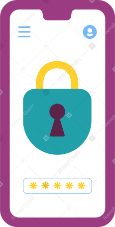 big mobile phone with lock PNG, SVG