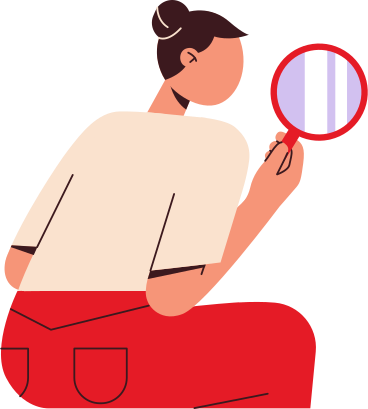 woman with magnifier PNG, SVG