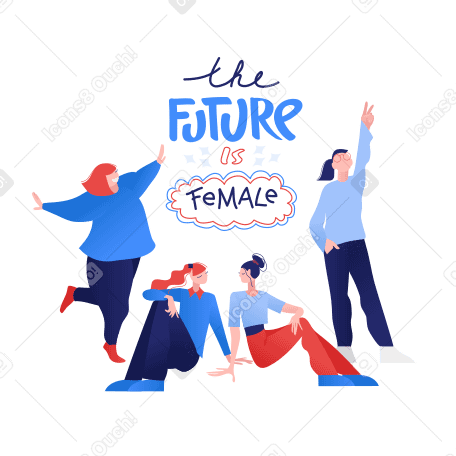 Group of women and the text "the future is female" PNG, SVG