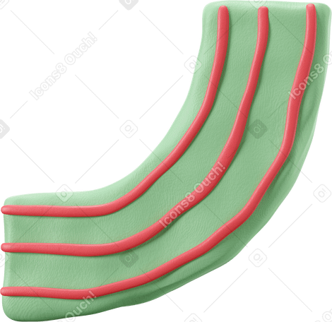 3D Arm in grünem ärmel mit roten streifen PNG, SVG