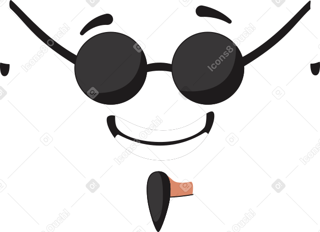 smiling emotion with sunglasses PNG, SVG