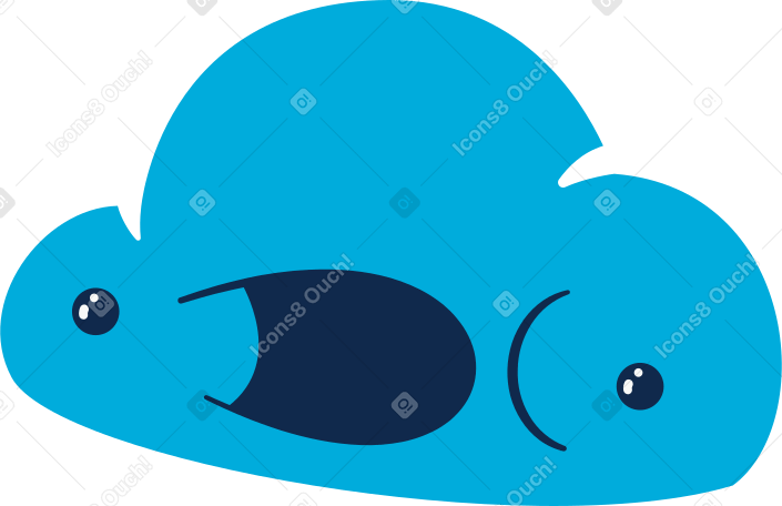 cloud with face with open mouth PNG、SVG