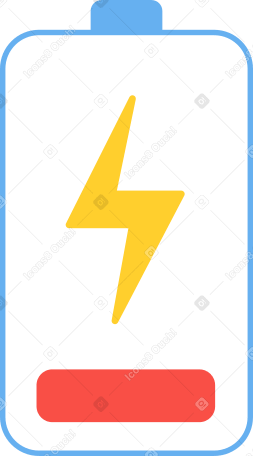 low battery with lightning Illustration in PNG, SVG