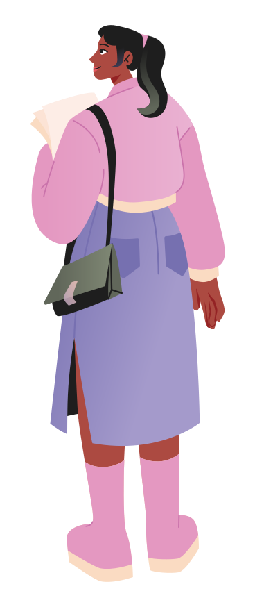 young woman with papers PNG, SVG