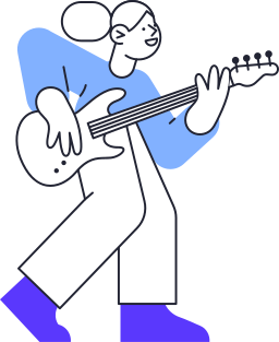 electric guitar player clipart