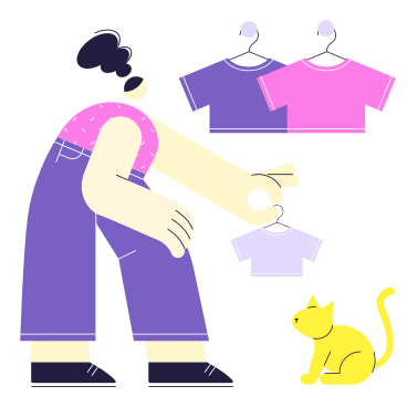 Shopping for a little pet cat PNG, SVG