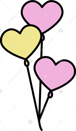 heart-shaped balloons PNG, SVG