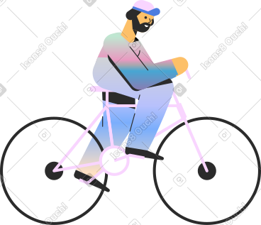 Man on bicycle PNG, SVG