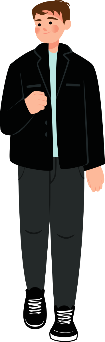man in black coat PNG, SVG
