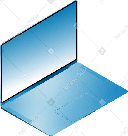 blue laptop without keyboard PNG, SVG