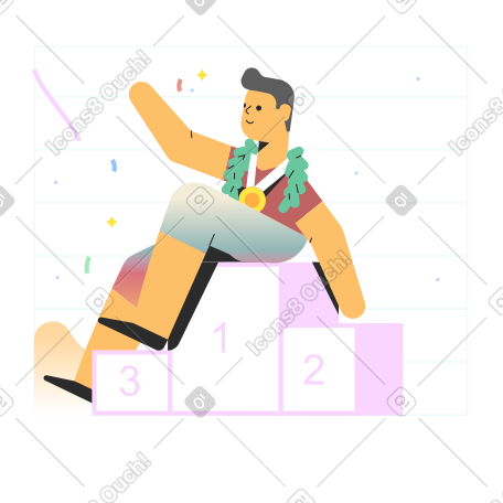 A man sitting on top of a podium PNG, SVG