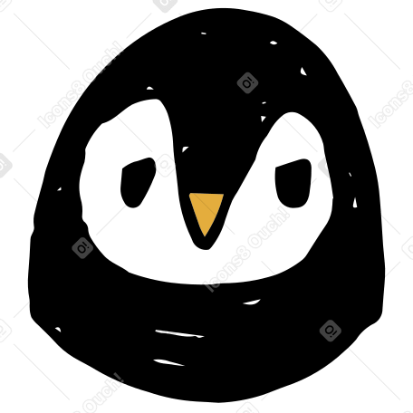 企鹅的头 PNG, SVG