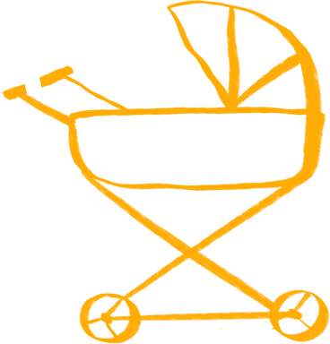 yellow stroller PNG, SVG