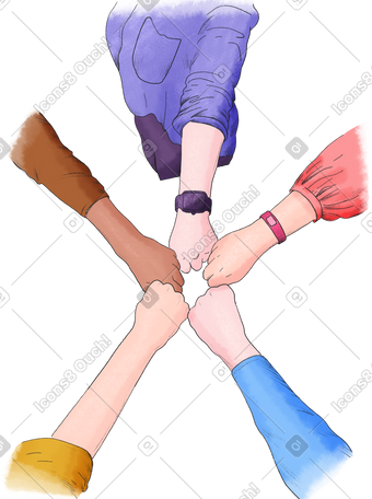 people's hands are joined in the center PNG, SVG