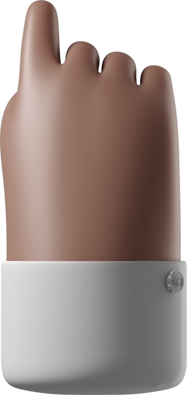 Back view of brown skin hand pointing up в PNG, SVG