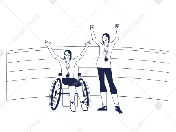 Paralympians Illustration in PNG, SVG