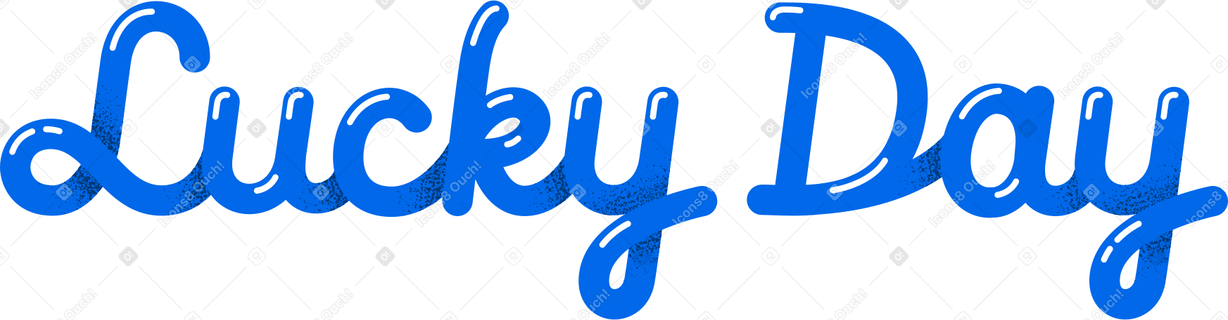 Letras de texto azul de dia de sorte PNG, SVG