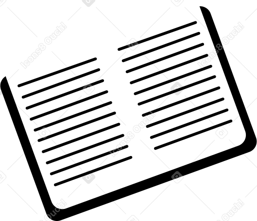 black open book with white pages PNG, SVG