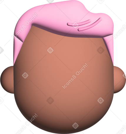 head with short pink hair PNG, SVG