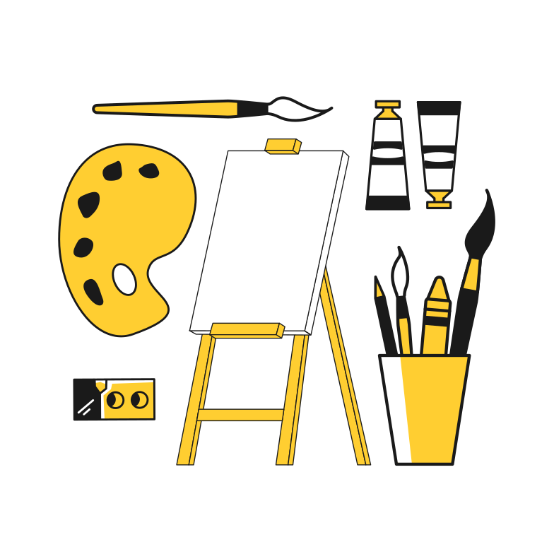 Art supplies Clipart illustration in PNG, SVG