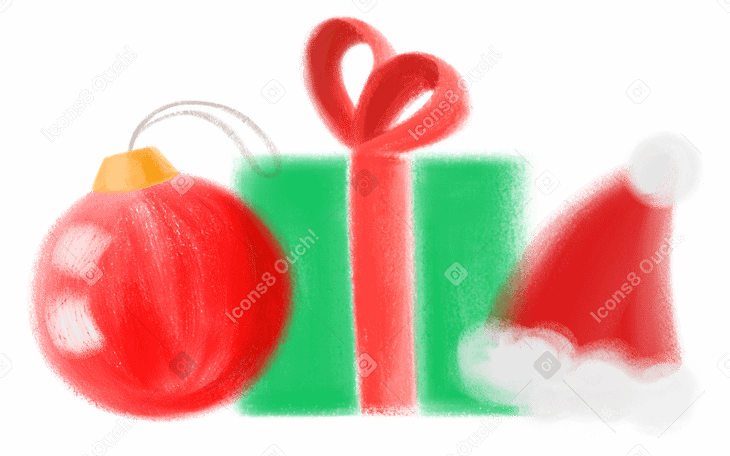 圣诞派对装饰和礼物 PNG, SVG