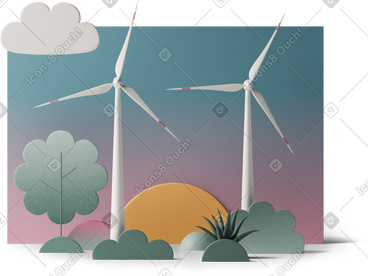 Wind turbines PNG, SVG