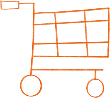 Orange line shopping cart в PNG, SVG